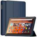Case for 10.1 Inch Tablet, PU Leather Smart Incompatible with TCL Nokia DJ&RPPQ Dual Angle Stand Cover with Auto Wake/ Sleep, Navy BlueFire HD 10 Tablet Case (13th Gen, 2023), DJ&RPPQ Dual Angle Lightweight Trifold Stand with Soft TPU Back Case for Fire HD 10 Kids & Kids Pro Tablet, Auto Wake/Sleep,Not fit 10in Sony Nokia-Sky Blue