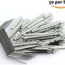 Prong Paper Fasteners 2" Capacity, 250 Complete Sets, Heavy Duty Steel with Compressor, Standard 2-Hole Punch, 2.75" Base for File Folders, Folder Clips, 5 Boxes (50 Each), Made in USA - OLYMPX