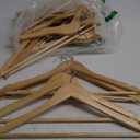 Amber Home 20 Pack Wooden Coat Hangers, Natural Wood Suit Hangers with Non Slip Pant Bar, Clothes Hangers for Shirts, Jackets, Dress, Pant (Natural, 20)