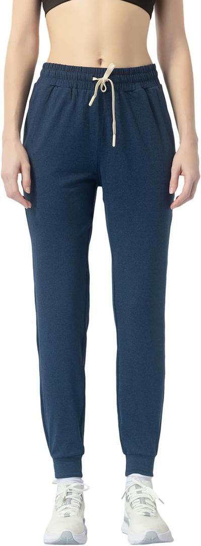 Women's Moisture Wicking Jogger Pants for Fitness, Drawstring Waist, Side Pockets, Soft Breathable for Running, Casual Sports (S)