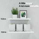 White Floating Shelves for Wall Decor, Wall Mounted Wood Storage Shelf for Bedroom, Living Room, Bathroom, Kitchen, Nursery, Display Picture Ledge Shelf with Lip Set of 2-14 Inches, White