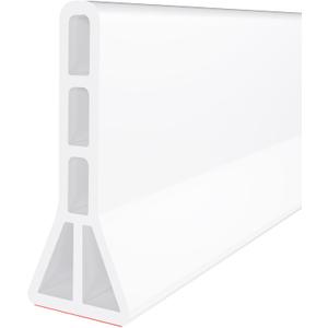 Raycity 3" High Shower Threshold Water Dam 59 IN Collapsible Shower Water Splash Guard for Curbless Shower Threshold Barrier Water Stopper for Wet and Dry Separation Bathroom and Kitchen (White)