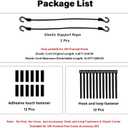 SAFANA 12 Pack Hook and Loop Fasteners for Pool Cover with Pull Rings or Holes On Edge, 2 Pack Elastic Rope Hook for 12FT Framed Prism Pool, Windproof Fixed Accessory, Cable Wires Strap Organize