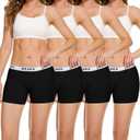 Molasus Womens Cotton Boxer Briefs Boy Shorts Underwear 4Pack (Large)