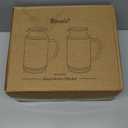 2 PACK Glass Pitcher with Lid, 68 oz/ 2 Liter Classic Vertical Stripes Water Pitcher with Handle,Glass Water Carafe for Cold Brew, Coffee, Lemonade, Iced Sun Tea,Beverage,Heat Resistant (Clear)