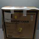 Medline Basic Steel Transport Chair - Full-Length Arms, Swing-Away Footrests, 12" Wheels - Gray/Burgundy - Durable & Convenient Mobility Aid