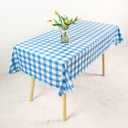 Fezava 6 Pack Blue and White Checkered Tablecloth, 54 X 108Inch Plastic Blue Gingham Table Cloth Disposable Spring Picnic Tablecloth Waterproof Table Cover for BBQ Picnic Barbecue Birthday Party