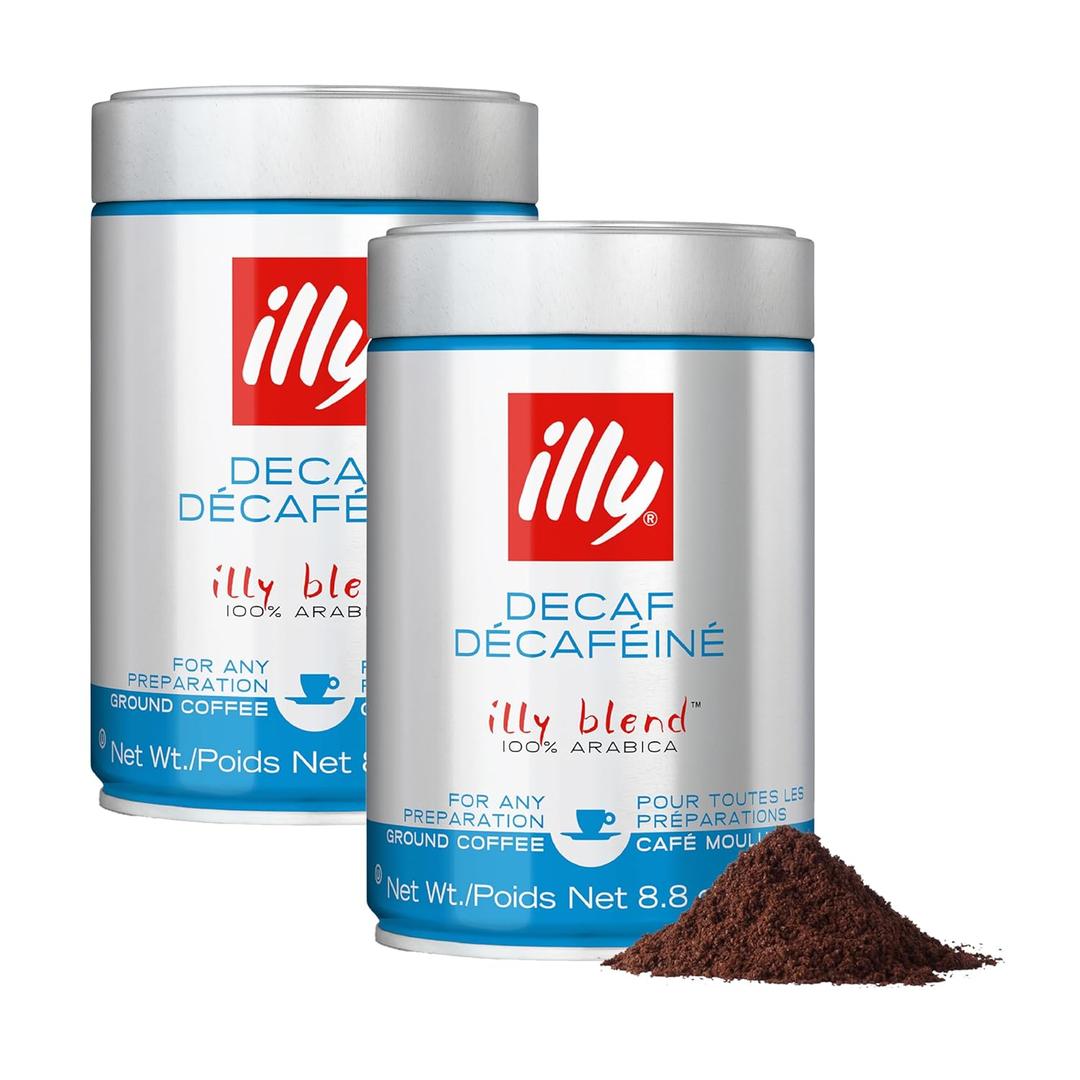 Illy Ground Espresso Coffee, Decaffeinated - Medium Roast - Mild & Balanced - 100% Arabica - Pre-Ground for Espresso- Pressurized Packaging Sealed for Freshness - 8.8oz (Pack of 1) Best By: 12/05/2027