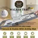 Walker Tray for Folding Walker with Cup Holders, Non-Slip Mat & Bag - Adjustable Universal Plastic Food Table for Seniors - Detachable Guardian Accessories - Removable Walker Trays for rolling walker