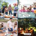 Hupoaf Speaker Bluetooth Wireless, 120W(Peak) Loud Outdoor Speaker with Deep Bass, IPX7 Waterproof, 20000mAh Power Bank/TWS/Portable Strap/EQ/Lightshow, Portable Speaker for Party/Camping/Beach/Garage