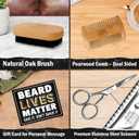 Grooming Gifts for Men - Beard Kit Grooming and Care with Brush, Comb, Scissors & Storage Bag - Anniversary Retirement Birthday Gifts for Men Dad Grandpa, Husband Birthday Gift Ideas (Black Man Legend)