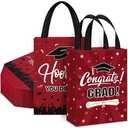 Sweetude 24 Pcs 2025 Graduation Gift Bags with Handles Non Woven Congrats Grad Tote Bags Reusable Party Favor for College Graduation Party Decoration