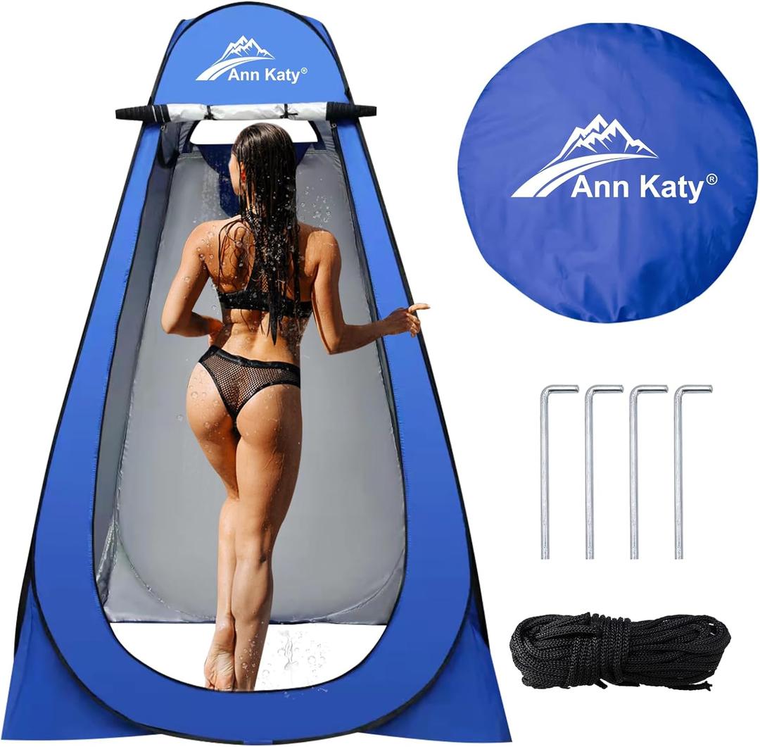 Pop up Privacy Shower Tents for Camping, Portable Dressing Changing Tent, Foldable Outdoor Shower Room, Instant Camp Toilet Tent, Sunshade Rain Shelter for Camping, Hiking, Beach, Dressing, Rv Accessories, 4x4x6ft