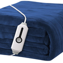 Heated Electric Blanket 72"x84" Full Size, Soft Coral Fleece Fast Heated Blanket with 4 Heating Levels and 10 Hours Auto-Off, Cozy Plush Fabric, Machine Washable - Home, Dark Blue