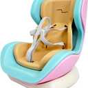 Mini Car Seat Protector for 10-17cm Dolls Model, Plastic Doll Safety Seat Display Chair with Air Vent Clip and Desktop Stand, Orange Blue Collectible Toy Accessories for Vehicle Decoration