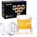 ZZYFGH 6 Pack Mini Beer Shot Glasses, Shot Glasses with Handle, Mini Heavy Base Clear Beer Mugs-1.8 Ounce, Tequila, Vodka, Great for Father, Husband, Birthday or Friend Party Present