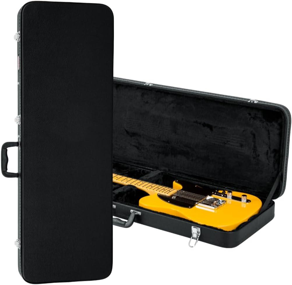 Gator Cases Hard-Shell Wood Case for Standard Electric Guitars, Fits Fender Strat/Tele Style (GWE-ELEC)
