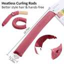 Heatless Curlers, No Heat Hair Curlers to Sleep In for Overnight Curls, Comfortable Hair Curlers to Sleep In, Overnight Heatless Curling Kit with Satin Headscarf, For All Hair Types - 4Pcs Rose-Red
