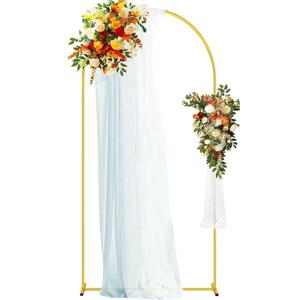 Wedding Arch Backdrop Stand Gold Metal Balloon Arch Stand for Wedding Ceremony Birthday Party Baby Shower Graduation Ceremony Photo Backdrop Balloon Arches Decoration (6FT)