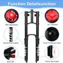 ZTZ 26" Mountain Bike Air Suspension Fork,QR 9x100mm,Max 2.5" Tires(Black) 80mm Travel,Rebound Adjustment,1-1/8" Straight Steerer Ultralight Double Shoulder Design Front Fork for XC/AM MTB