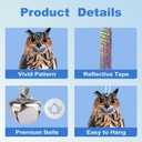 2 x Fake Owl to Scare Pigeon Away 5PCS Flat Paper Hanging Garden Owls Woodpecker Scare Devices with Reflective Tape Plastic Owl to Keep Pigeon Away from Balcony Outdoor Porch Patio Roof Windows Tree
