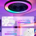 2-in-1 Low Profile Ceiling Fan with Light, 20 Caged Safety Design for Kids - RGB Color, Smart APP/Remote Control, Quiet Flush Mount DC Motor, Ideal for Bedroom/Living Room/Kitchen, Black
