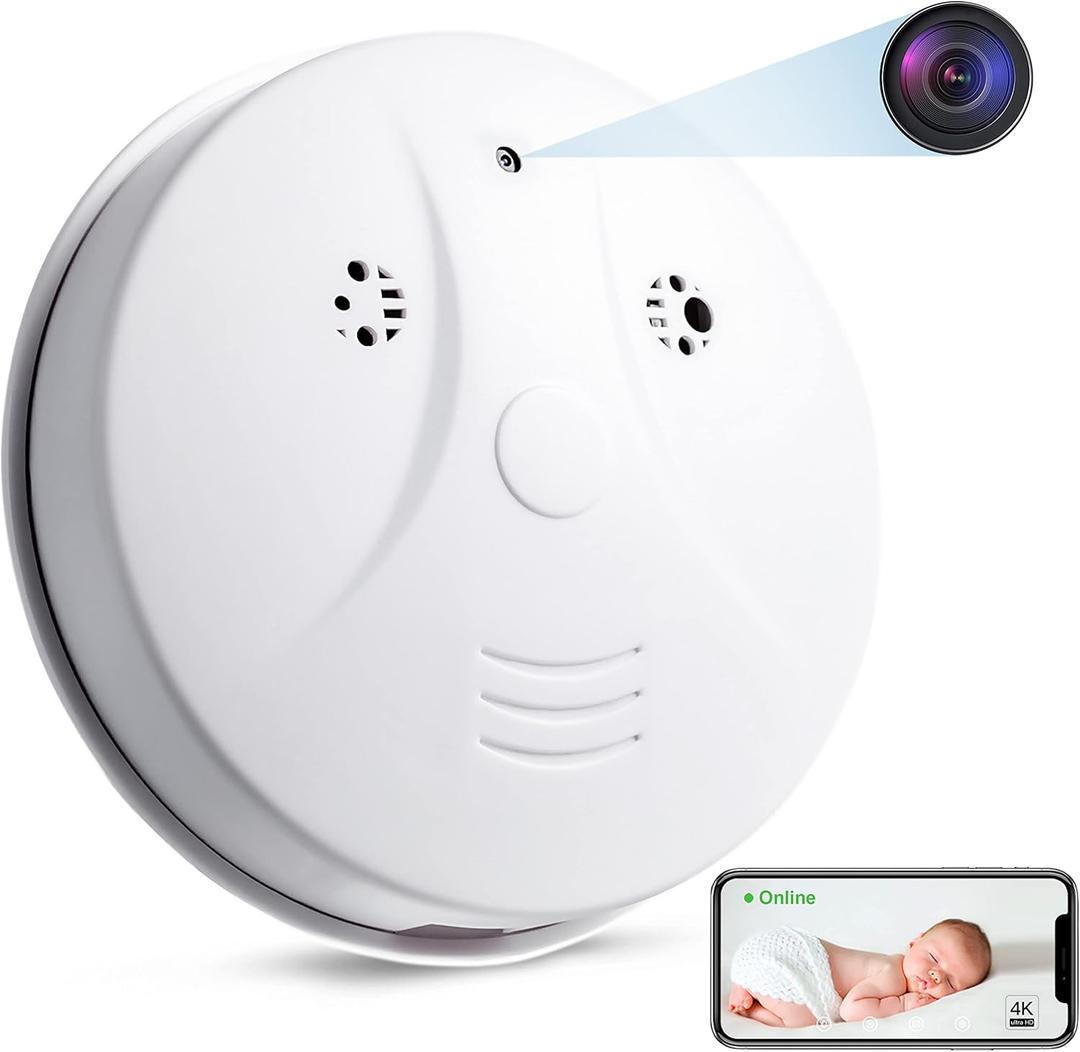 Security Camera Smoke Detector Camera HD 1080P Real-Time Nanny Camera with Night Vision and Motion Detection for Indoor/Outdoor Security
