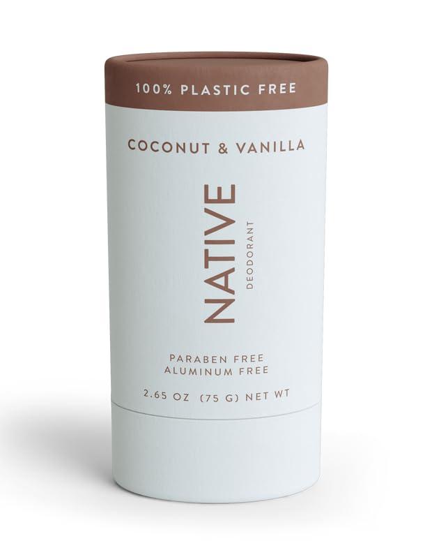 Native Plastic Free Deodorant Contains Naturally Derived Ingredients, 72 Hour Odor Control | Deodorant for Women & Men, Aluminum Free with Baking Soda, Coconut Oil and Shea Butter | Coconut & Vanilla (2.65 Ounce (Pack of 1))