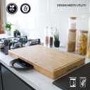 Bamboo Cutting Board, 19.7 x 12.2 Inch (ExtraThick 1.7") Hardwood Professional Butcher Block, Charcuterie Board. End Grain Non Toxic Wood Chopping Board (Oil & Plate Included)