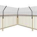 Cat Fence Retrofit System - Curved Fence Extension for Existing Outdoor Fences, Includes Galvanized Steel Extenders and Poly Mesh for Wood, Chain Link, Metal, Brick, & Vinyl Fences 50ft kit