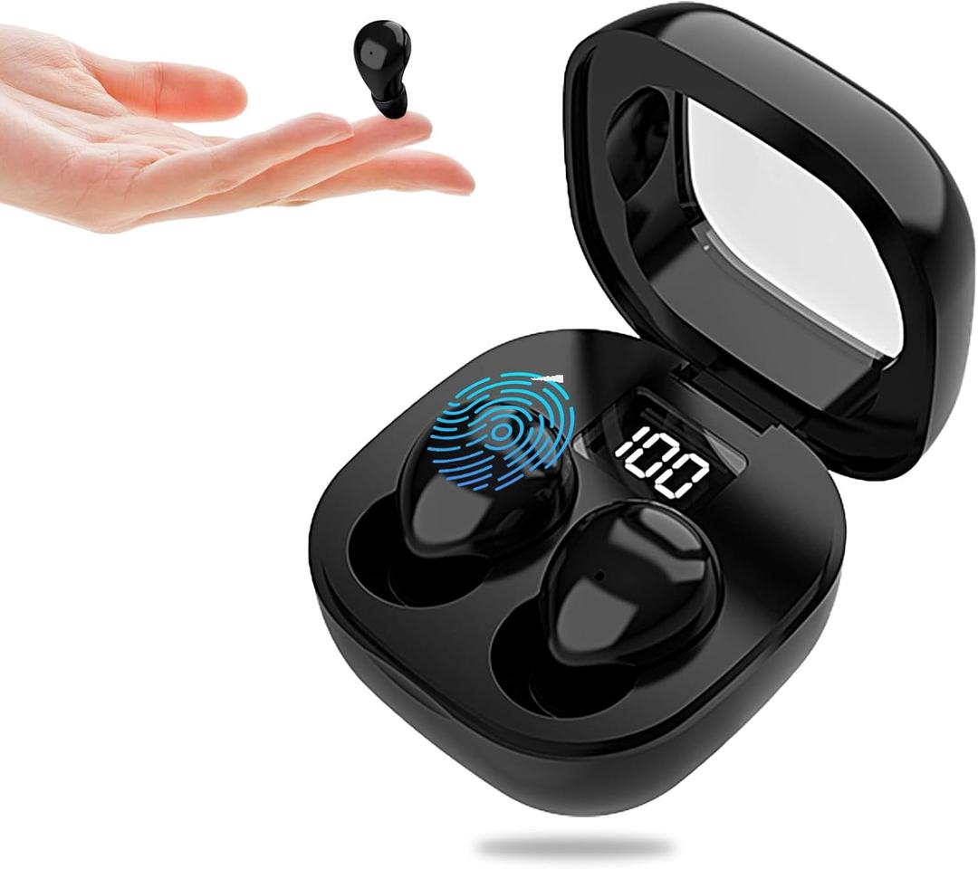 Invisible Sleep Earbuds, Smallest Sleep Headphones for Side Sleepers Low Profile Micro Tiny Discreet Hidden Earbuds for Work, Wireless Mini IPX5 Waterproof for Small Ear Canals, DeepBlack