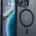 CANSHN Magnetic Compatible with iPhone 16 Pro Max Case [Compatible with Magsafe] [Translucent Matte] Slim Thin Shockproof Protective Bumper Phone Case Cover 6.9 Inch - Black