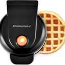 Elite Gourmet EWM013B Electric Nonstick Mini Waffle Maker with 5-inch cooking surface, Belgian Waffles, Compact Design, Hash Browns, Keto, Snacks, Sandwich, Eggs, Easy to Clean, Black