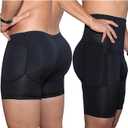 Padded Boxer Briefs for Men 1/2 Pack Plus Size Mens Underwear Briefs Hip Enhancer Panties Shapewear Shorts (Color : Black A, Size : XL/X-Large)