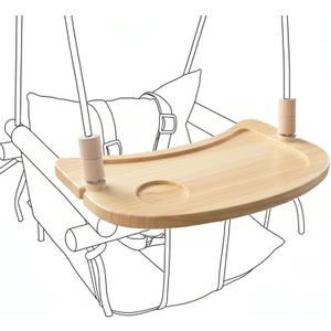 Wooden Tray for Cateam Canvas Baby Swing  Hanging Chair Accessory, Natural Wood Montessori Play Table for Babies & Toddlers, Detachable Safety Design for Indoor Canvas Toddler Swing
