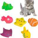 Sndperiexam 6Pcs Colorful Pool Cat Interactive Toy, Cat Floating Water Toy, Pet Kitten Swimming Bathing Fish Toy, Sensory Toys for Indoor Cats to Self Play