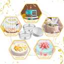 TeamFar 9 Inch Cake Pan, 3 Pcs Round Tier Cake Pans Set Stainless Steel for Baking Steaming Serving, Perfect for Birthday Wedding Celebrations, Healthy & Sturdy, Mirror Finish & Dishwasher Safe, 9.5 inch