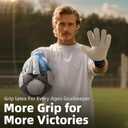 Sportout Youth&Adult Goalie Goalkeeper Gloves, Strong Grip for The Toughest Saves, with Finger Spines to Give Splendid Protection to Prevent Injuries 3 Colors (Blue, 9)