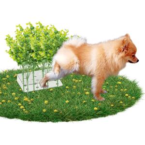 6 PCS Fake Grass Plants Pee Post for Dogs to Pee on, Reusable Puppy Pee Post Training Tool Washable Artificial Eucalyptus Grass for Guiding and Trains Dogs to Urinate, Outdoor Dog Toilet