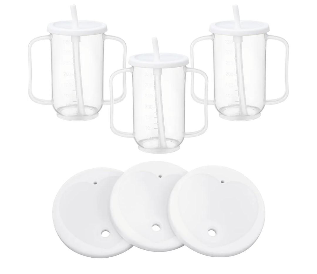Sliner Adult Sippy Cups for Elderly, 12 oz Plastic Spill Proof Cups with 2 Handles Straw and Lid for Adults Hospital Disabled Dysphagia Patients Sliner Adult Sippy Cups for Elderly, 12 oz Plastic Spill Proof Cups with 2 Handles Straw and Lid for Adults Hospital Disabled Dysphagia Patients