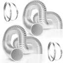 Vivosun 2-Pack 4 Inch 25 Feet Flex Air Aluminum Ducting Dryer, Flexible Vent Hose for HVAC Ventilation with Four 4 Inch Stainless Steel Clamps
