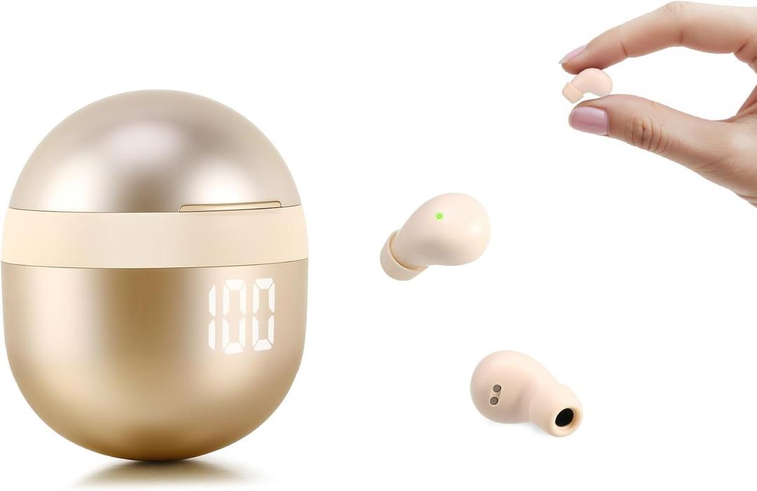 Smallest Sleep Earbuds for Side Sleepers, [Upgrade 2026 Version] Ultra-Comfort & Lightweight Wireless Mini Sleep Headphones, No Low Battery Beep Noise Isolation Ear Buds for Sleeping Working,, Beige