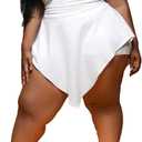 Plus Size Shorts Rompers for Womens Casual Summer Sexy Clubwear Halter Tank Top Sleeveless Jumpsuits Dressy Elegant (XX-Large Plus, 12022 White)