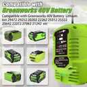 TPDL Mini Charger for Greenworks 40V Battery, 1/2 Size of Original, Compatible with G-MAX 40V Battery 29462, 29472 and for Greenworks Other 40V Battery