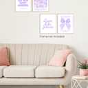 2 x FGFK Coquette Bow Floral Christian Wall Art Prints Set of 4, Lamentations 3:23 Psalm 16:11 Ps.27:1 Bible Verses Posters Pictures Wall Decor for Girls Room Home Dorm Apartment, 8x10 Unframed - Purple