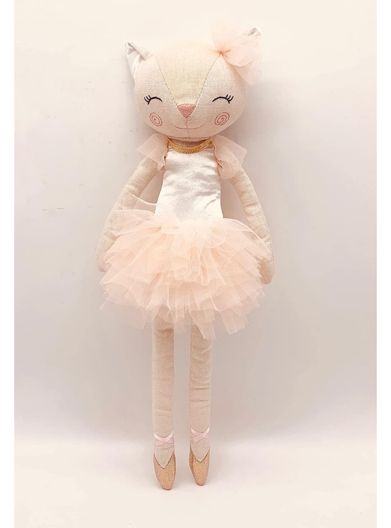 Plush Ballerina Cat Stuffed Animal for Girls Kids Birthday Gifts and Decor 15.5x4 inch
