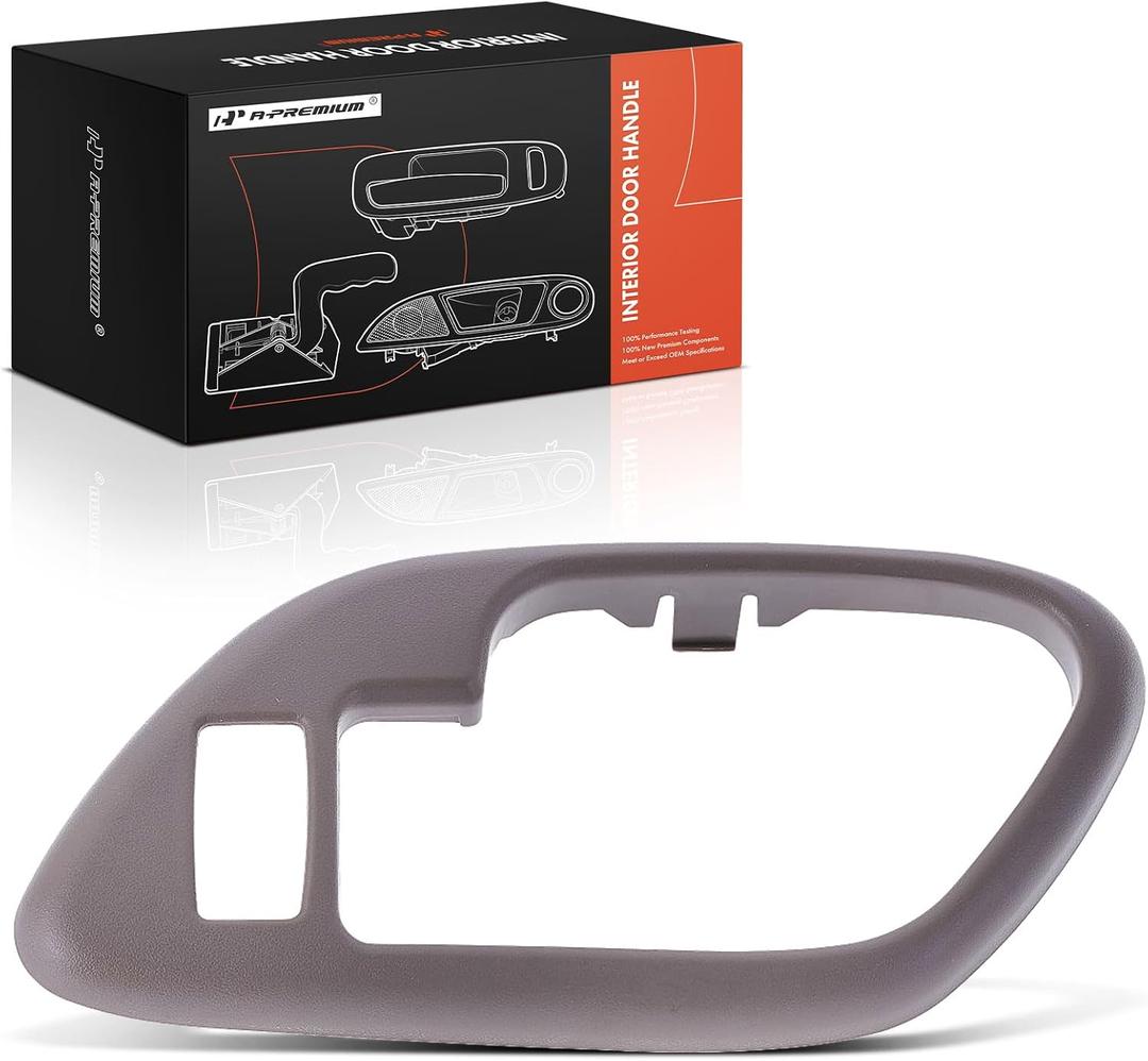2 x A-Premium Front Passenger Side Interior Door Handle Bezel | Compatible with Chevy, GMC & Cadillac - Tahoe, K1500 K2500 C1500 C2500 Suburban, Yukon, K3500, C3500HD, Escalade, Brown