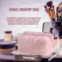 Makeup Bag Small Cosmetic Bags for Purse Women Girls Plush Simple Make Up Pouch