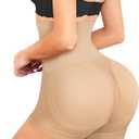 Nebility Butt Lifter Padded Shapewear High Waist Hip Enhancer Pads Shorts Women Seamless Underwear Tummy Control Panty (X-Small-Small, Beige)