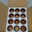 VOHO Amber Tealight Candle Holder Set of 12, 2'' x 1.4'' Glass Brown Small Votive Candle Holders Home Decoration, Clear Tealight Candles Holder for Table Centerpieces and Wedding Decor